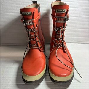 Timberland Women's Orange and Tan Winter Boots USED (not box)